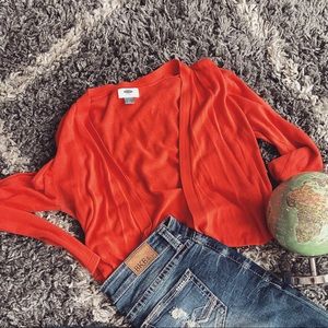 Old navy red open sweater